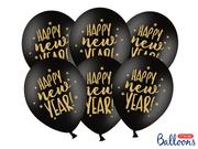 Sylwester - PARTYDECO Balon na Sylwestra 14" Happy New Year, czarny BGN/62633-9 - miniaturka - grafika 1