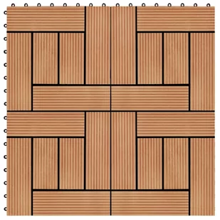 VidaXL Lumarko Płytki tarasowe, 22 szt., 30 x 30 cm, 2 m, WPC, kolor tekowy 277804 VidaXL - Podesty i deski tarasowe - miniaturka - grafika 1