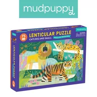 Puzzle - Puzzle soczewkowe z ruchomym obrazkiem 3D Duże i małe koty 5+ Mudpuppy - miniaturka - grafika 1