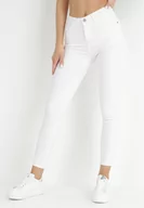 Spodnie damskie - Białe Jeansy Skinny z Regularnym Stanem Ingas - miniaturka - grafika 1