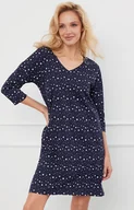 Piżamy damskie - Bawełniana koszula nocna damska z rękaw 3/4 Libra, Kolor granatowy-wzór, Rozmiar S, Italian Fashion - Primodo.com - miniaturka - grafika 1