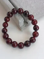 Bransoletki - KLASYCZNA BORDOWA BRANSOLETKA NA GUMCE JADEIT KOLOR WINNY KULKA 12mm - miniaturka - grafika 1