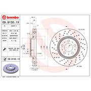 Tarcze hamulcowe - Tarcza hamulcowa BREMBO 09.9130.1X - miniaturka - grafika 1