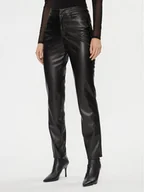 Spodnie damskie - Noisy May Spodnie z imitacji skóry 27026067 Czarny Slim Fit - miniaturka - grafika 1