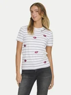 Koszulki i topy damskie - ONLY T-Shirt Kita 15332698 Biały Regular Fit - miniaturka - grafika 1