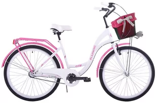Kozbike K19 S3 26 cali Damski Biało-Różowy - Rowery - miniaturka - grafika 1