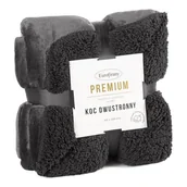 Koce i narzuty dla dzieci - ﻿Koc dwustronny narzuta TEDY 70x160 stalowy miękki puszysty Bukla ziomowy - miniaturka - grafika 1