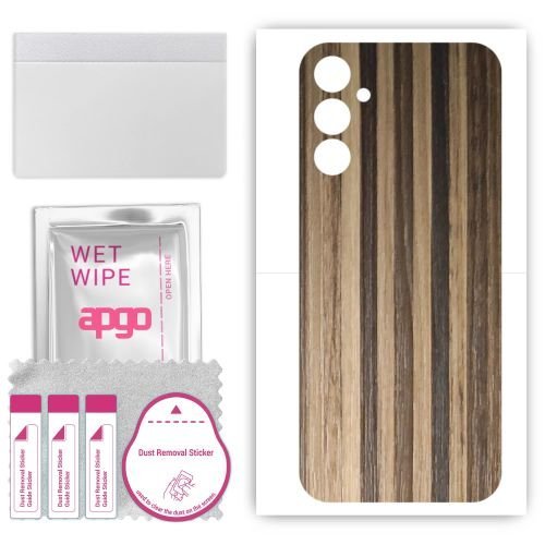 folia naklejka skórka strukturalna na TYŁ do Samsung Galaxy Jump3 - Drewno Paski Mix - apgo SKINS