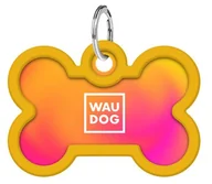 Odblaski i adresówki - WAUDOG Smart ID metalowa zawieszka z QR-paszportem, wzór pomarańczowy gradient 40mm x 28mm - miniaturka - grafika 1