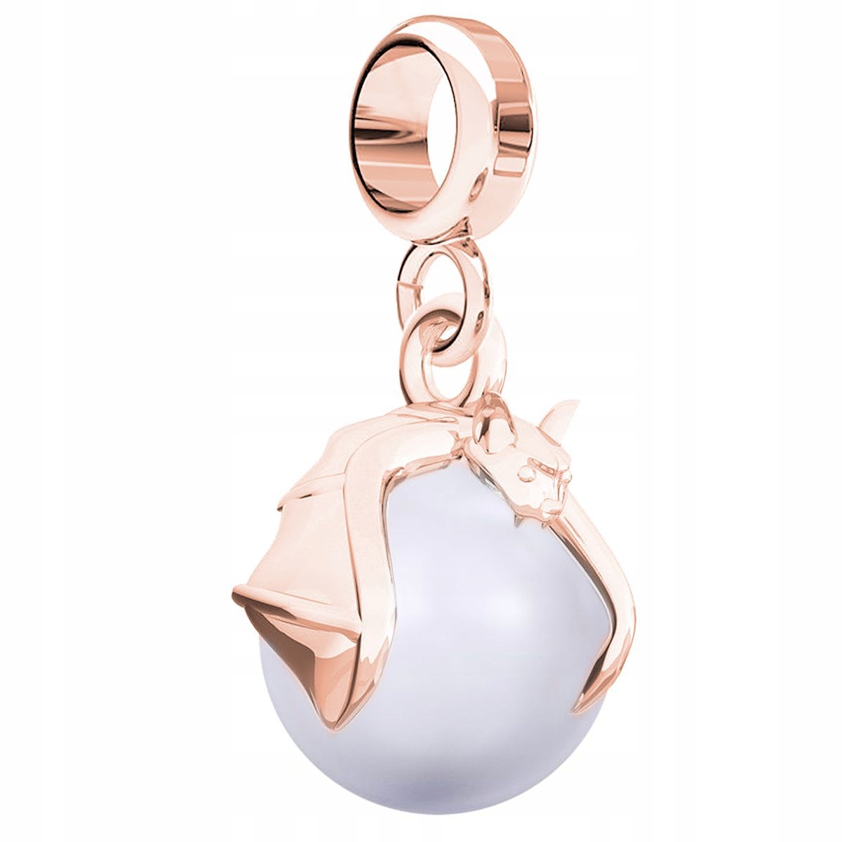 Charms Pozłacany z Nietoperzem Ptak Nietoperz Perła Perełka SREBRO 925