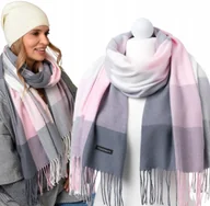 Apaszki i szaliki damskie - Damski Elegancki Szalik Modna wielokolorowa Krata miękki kaszmirowy SZAL - miniaturka - grafika 1