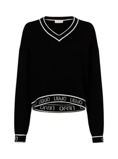 Liu Jo Collection Sweter damski z dzianiny - Maglia Kobiety czarny jednolity, L - Swetry damskie - miniaturka - grafika 1