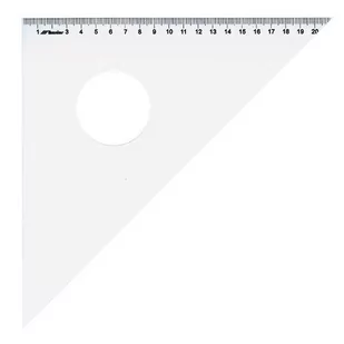 Leniar Ekierka z podcięciem plexi 45/30cm 10044 - Linijki, ekierki - miniaturka - grafika 1