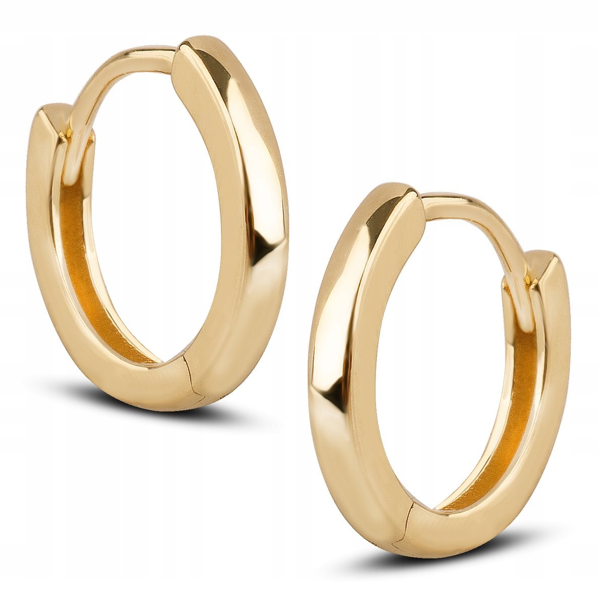 KLASYCZNE DAMSKIE OKRĄGŁE ZŁOTE KOLCZYKI KÓŁECZKA 11 MM 14KT 585