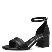 Sandały damskie - MARCO TOZZI Feel Me sandały damskie, miękka podszewka, wegańskie, 2-28337-42 sandały z obcasem, czarny, 41 EU - miniaturka - grafika 1