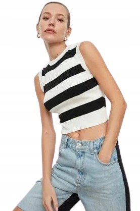 TRENDYOL DZIANINOWY DOPASOWANY TOP W PASKI 36 5_A