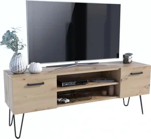 Elior Loftowa szafka RTV w kolorze dąb - Amoris - Szafki RTV - miniaturka - grafika 1