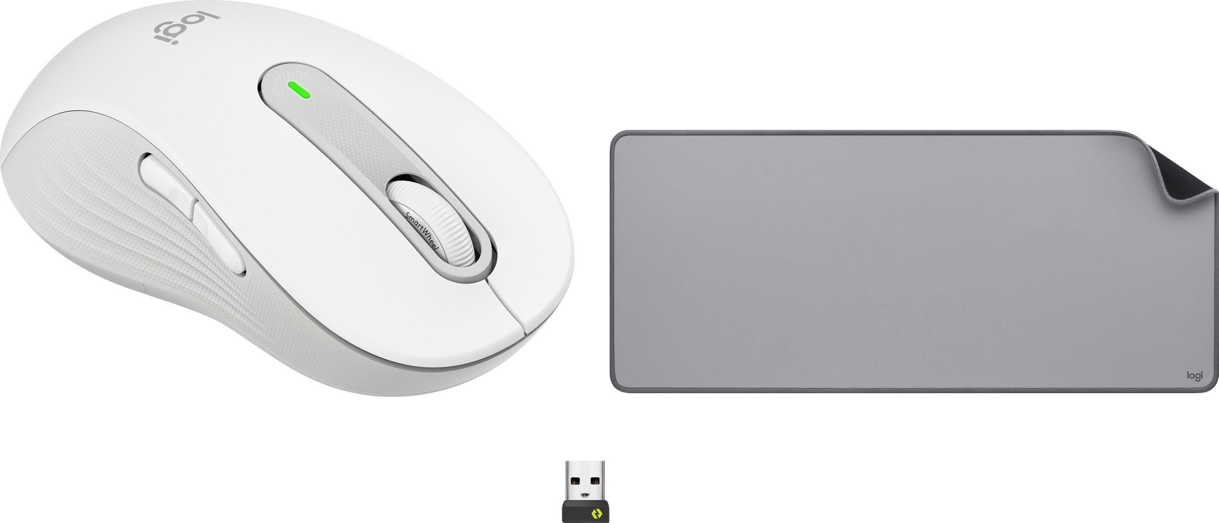 Logitech M650 L Biało-szary Left 910-006240 + Studio Series - MID GREY 956-000052