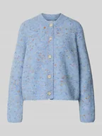 Swetry damskie - Kurtka z dzianiny o kroju oversized z mieszanki żywej wełny - miniaturka - grafika 1