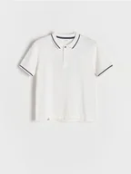 Bluzy dla chłopców - Reserved - T-shirt polo - złamana biel - miniaturka - grafika 1
