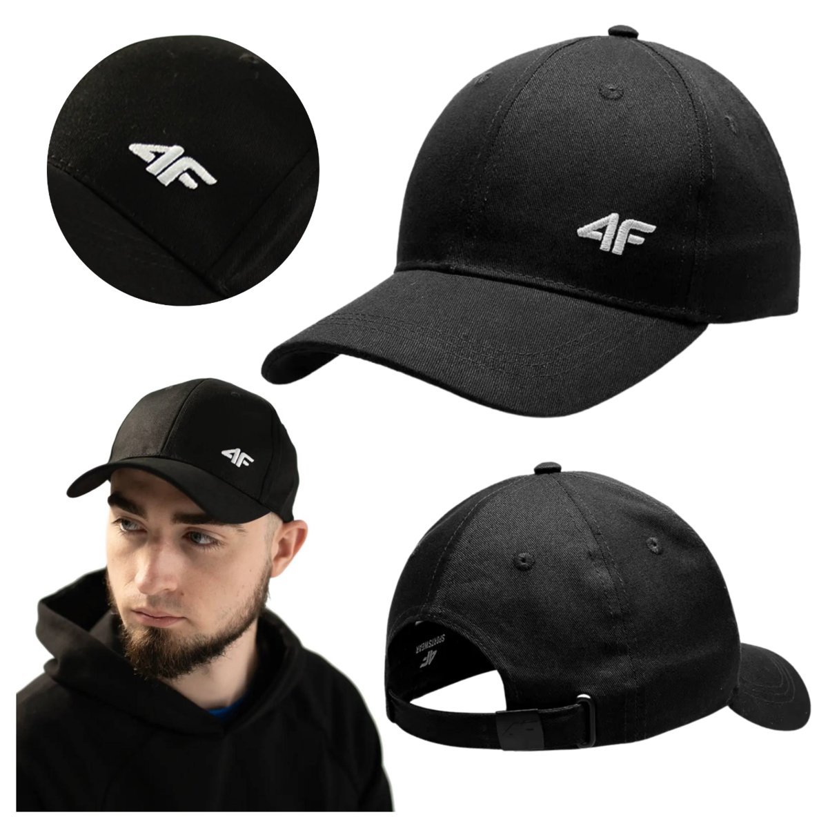 Czapka Z Daszkiem Męska 4F 4Fwss24Acabm357-20S Czarny Roz. M