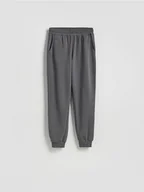 Spodnie damskie - Reserved - Spodnie dresowe jogger z bawełną - ciemnoszary - miniaturka - grafika 1