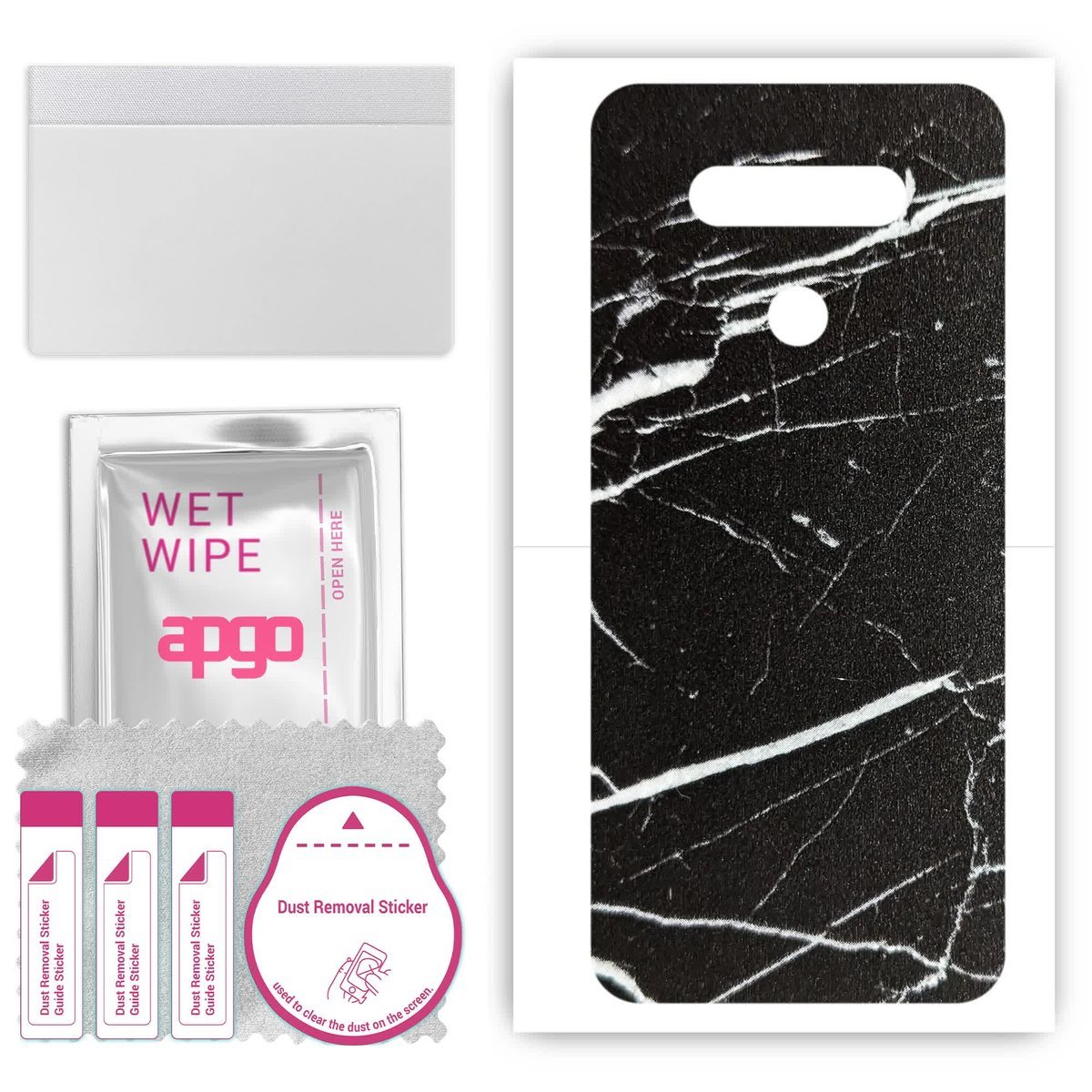 Folia naklejka skórka strukturalna na TYŁ do LG Q51 - Marmur Ciemny - apgo SKINS