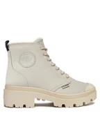 Botki damskie - Palladium Trapery Pallabase Nbk Zip Wl 98867-197-M Biały - miniaturka - grafika 1