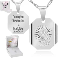 Dewocjonalia - Srebrny Medalik Z Matką Boską Częstochowską Grawer - miniaturka - grafika 1