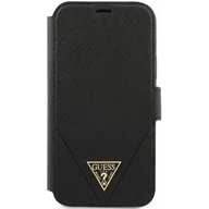 Etui i futerały do telefonów - Guess GUFLBKP12MVSATMLBK iPhone 12/12 Pro 6,1" czarny/black book Saffiano - miniaturka - grafika 1