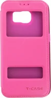 Etui i futerały do telefonów - T-CASE Lux magnetyczne etui ochronne z klapką do Samsung Galaxy S6 różowy - miniaturka - grafika 1