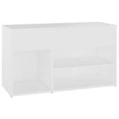 Szafki na buty - vidaXL Ławka z miejscem na buty, biała, 80x30x45 cm, płyta wiórowa - miniaturka - grafika 1