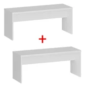 Wyposażenie sportowe i gimnastyczne - Ławka szatniowa 1+1 GRATIS, 1000 mm, biały - miniaturka - grafika 1