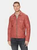 Kurtki męskie - Milestone Kurtka skórzana Boston 511099 60605 Czerwony Regular Fit - miniaturka - grafika 1