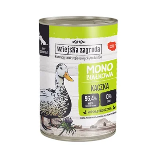 WIEJSKA ZAGRODA KARMA MOKRA MONOBIAŁKOWA KACZKA 400GR  Karma pełnoporcjowa mokra dla psów dorosłych - Mokra karma dla psów - miniaturka - grafika 1