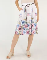 Spódnice - SPÓDNICA W KOLOROWE KWIATY 65-24191A BIANCO - Unisono - miniaturka - grafika 1