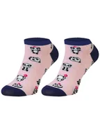 Skarpetki damskie - Dziewczęce skarpetki stopki pandy różowo-granatowe Milusie r.39/42 - miniaturka - grafika 1