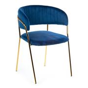 Krzesła - HowHomely HowHomely Niebieskie tapicerowane krzesło Rarity Gold Navy Blue HowHomely HH-HH-1701GDB - miniaturka - grafika 1