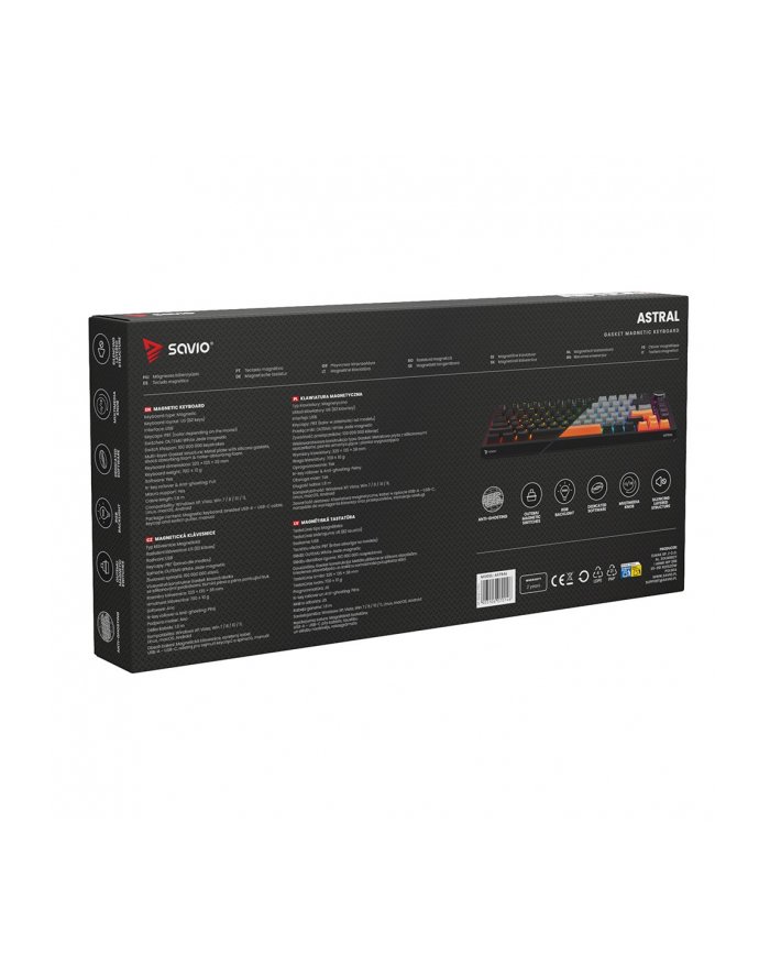 savio Klawiatura magnetyczna ASTRAL Black OUTEMU White Jade RGB 3 kolory keycapów SAVGK-ASTRAL BLACK JADE 3 COLOURS