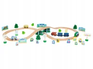 Zabawki zdalnie sterowane - Drewniana kolejka Świnka Peppa 2,7m - miniaturka - grafika 1