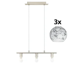 Eglo - LED Żyrandol na lince MY CHOICE 3xE14/4W/230V chrom/biały/czarny - Lampy sufitowe - miniaturka - grafika 1