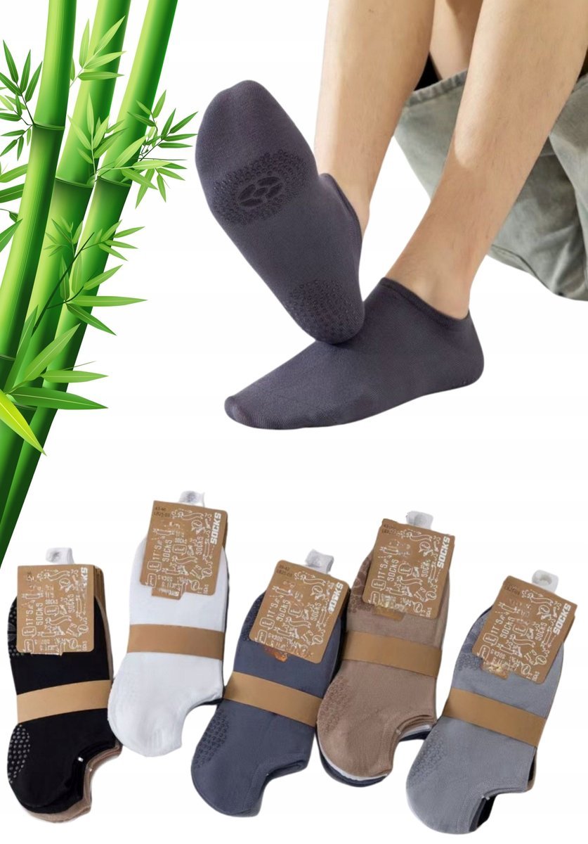 Stopki ABS Antypoślizgowe Męskie Skarpetki Bambusowe Kolorowe 5-PAR 39-42