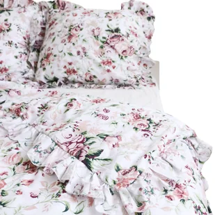 Pościel Bawełniana Z Falbanką Zestaw Komplet Do Sypialni Retro Kwiaty 200X200 Cm + 2 Poduszki 70X80 Cm - Pościel Pościel Bawełniana Z Falbanką Zestaw Komplet Do Sypialni Retro Kwiaty 200X200 Cm + 2 Poduszki 70X80 Cm - Pościel - miniaturka - grafika 1