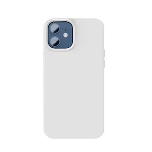 Baseus Liquid Silica Gel Magnetic Case elastyczne silikonowe etui pokrowiec iPhone 12 mini biały (WIAPIPH54N-YC02) (kompatybilny z MagSafe) WIAPIPH54N-YC02 - Etui i futerały do telefonów - miniaturka - grafika 1