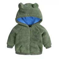 Bluzki dla niemowląt - Slowmoose Noworodki ubrania jesień zima ciepła kurtka z kapturem & Płaszcz Toddler Bear 3M / Green - miniaturka - grafika 1