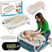 Wanienki dla dzieci - WANIENKA DZIECIĘCA Z TERMOMETREM HARMONY BEŻOWA LEŻACZEK - miniaturka - grafika 1