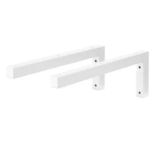 Wspornik ścienny, zestaw 2 kątowników L 400x150 mm biały, stal ML-Design - Meble łazienkowe - miniaturka - grafika 1