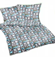 Pościel - pościel z satyny 200x220 + 2x poszewka 100% bawełna S 52 serca zawie turkus - miniaturka - grafika 1