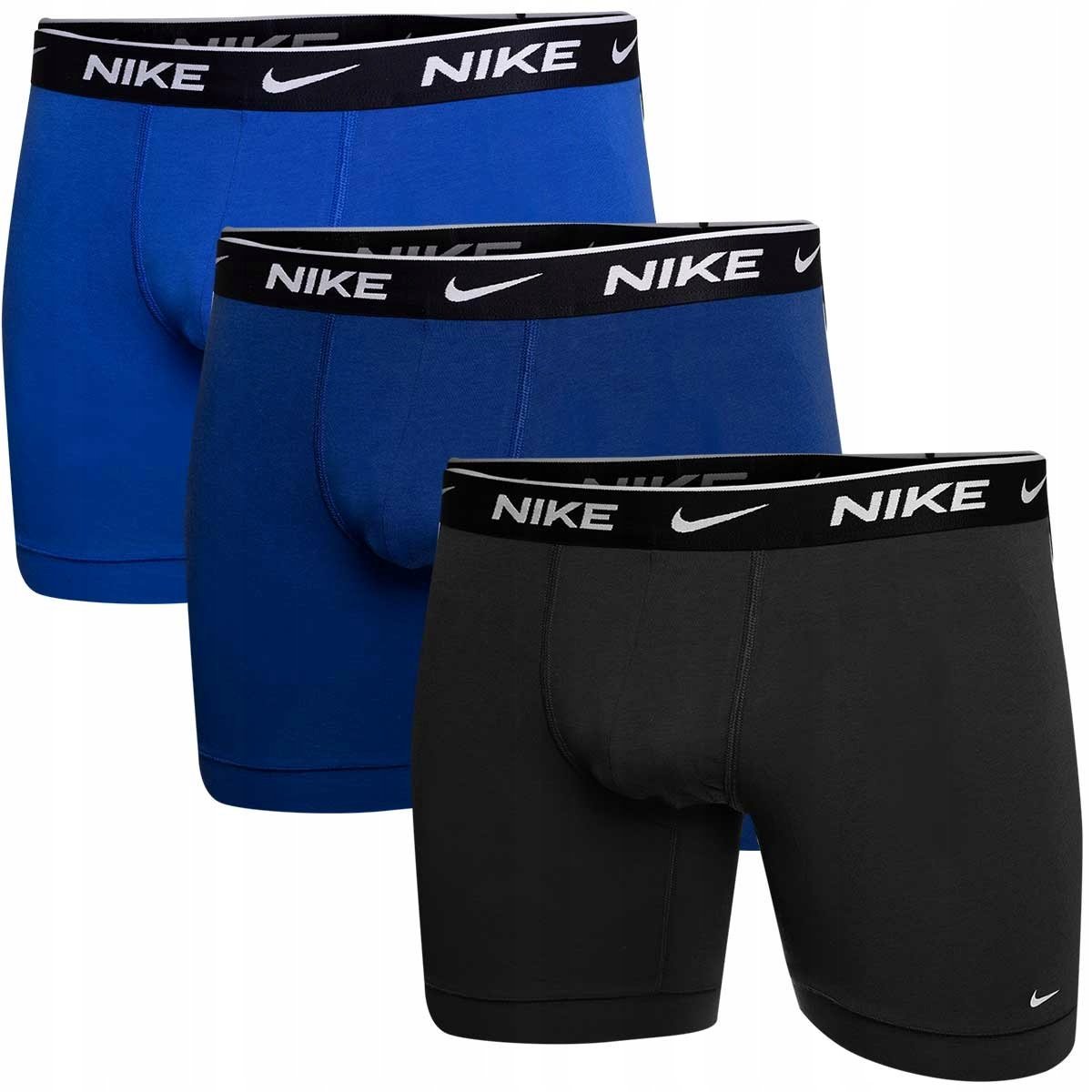 NIKE BOKSERKI MĘSKIE BOXER BRIEF 3PK KOBALTOWE/CZARNE/GRANATOWE r.XL