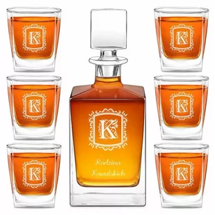 Karafka do whisky cube z 6 szklankami i grawerem - Karafki - miniaturka - grafika 1